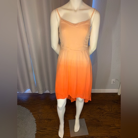 Peach ombré spaghetti strap dress with long back short front - Picture 1 of 2